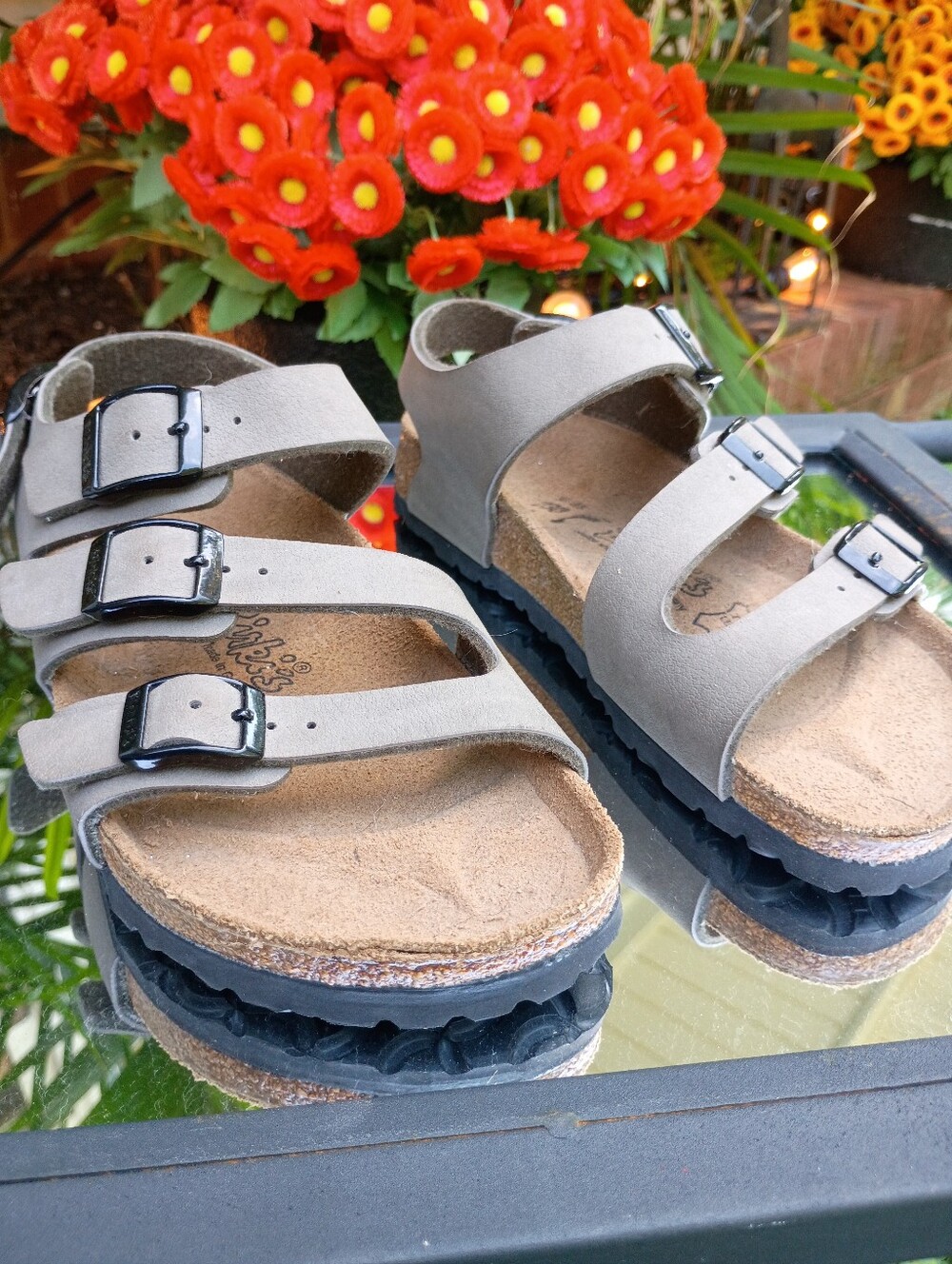 BIRKENSTOCK BIRKIS SZ 5 FLORIDA ARIZONA ELLICE 3 STRAP NUBUCK SANDALS LN - Picture 5 of 15